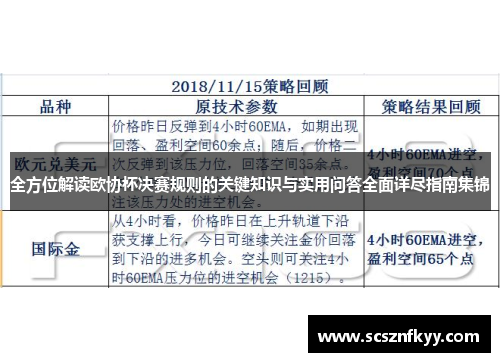 全方位解读欧协杯决赛规则的关键知识与实用问答全面详尽指南集锦
